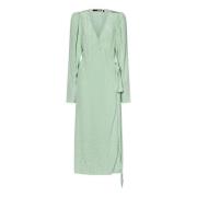 Aqua Groene Bloemen Jacquard Wrap Jurk Rotate Birger Christensen , Gre...