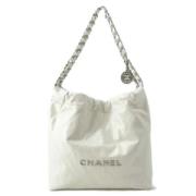 Pre-owned Fabric chanel-bags Chanel Vintage , White , Dames