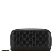 Pre-owned Leather wallets Gucci Vintage , Black , Dames