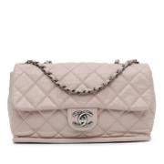 Pre-owned Leather chanel-bags Chanel Vintage , Beige , Dames