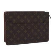 Pre-owned Canvas clutches Louis Vuitton Vintage , Brown , Dames