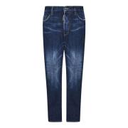 Blauwe Jeans met Esdoornblad Borduursel Dsquared2 , Blue , Heren