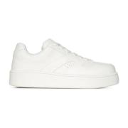 Witte Leren Lage Sneakers Jil Sander , White , Heren