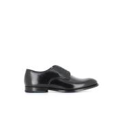 Zwarte Derby Platte Schoenen Doucal's , Black , Heren