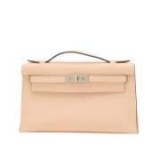 Pre-owned Leather handbags Hermès Vintage , Beige , Dames