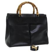 Pre-owned Leather handbags Gucci Vintage , Black , Dames