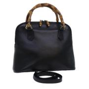 Pre-owned Leather handbags Gucci Vintage , Black , Dames