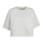 Krijt Wit Katoenen T-Shirt Bottega Veneta , Beige , Dames