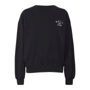 Zwarte Crewneck Sweatshirt met Geborduurd Logo Ball , Black , Dames