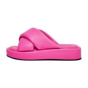 Leren Platform Muiltje - Fuchsia Cesare Gaspari , Pink , Dames