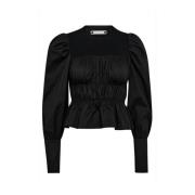 Elegante Bustier Blouse in Zwart Co'Couture , Black , Dames