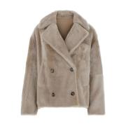 Beige Lambskin Coat Yves Salomon , Beige , Dames