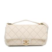 Pre-owned Leather chanel-bags Chanel Vintage , White , Dames