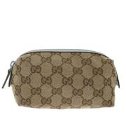 Pre-owned Canvas clutches Gucci Vintage , Beige , Dames