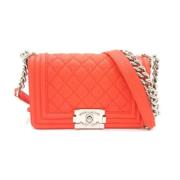 Pre-owned Fabric shoulder-bags Chanel Vintage , Orange , Dames