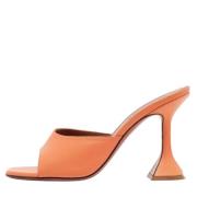 Pre-owned Leather sandals Amina Muaddi Pre-owned , Orange , Dames