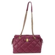 Pre-owned Leather shoulder-bags Salvatore Ferragamo Pre-owned , Purple...