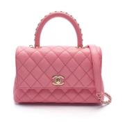 Pre-owned Leather chanel-bags Chanel Vintage , Pink , Dames