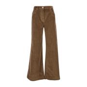 Bruine Corduroy Broek met Hoge Taille Pinko , Brown , Dames