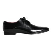 Zwarte Kalbslederen Derby Jurkschoenen Dolce & Gabbana , Black , Heren