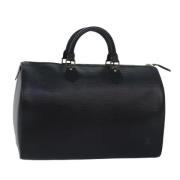 Pre-owned Leather handbags Louis Vuitton Vintage , Black , Dames