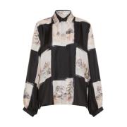 Zijden Twill Ichigo Shirt Momoni , Multicolor , Dames