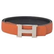 Pre-owned Leather belts Hermès Vintage , Orange , Dames