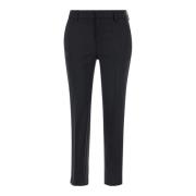 Zwarte wollen broek New York stijl PT Torino , Black , Dames