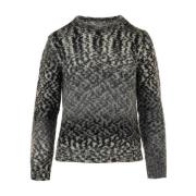 Grijze Sweater Girocollo Stijl Kangra , Gray , Dames