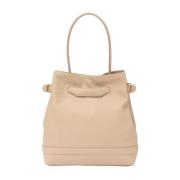 Beige gladleren dames tas Orciani , Beige , Dames