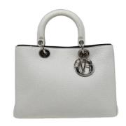 Pre-owned Leather dior-bags Dior Vintage , White , Dames