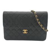 Pre-owned Leather chanel-bags Chanel Vintage , Black , Dames