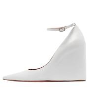 Pre-owned Leather heels Amina Muaddi Pre-owned , White , Dames