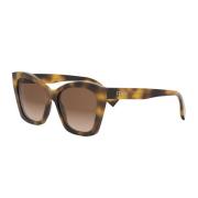 Butterfly Style Zonnebril met Havana Frame Fendi , Brown , Dames