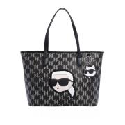 Iconische CC Tote Tas Zwart Karl Lagerfeld , Black , Dames