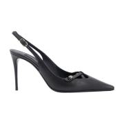 Zwarte Leren Pumps met Metalen Gesp Dolce & Gabbana , Black , Dames