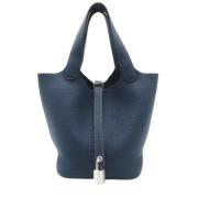 Pre-owned Leather handbags Hermès Vintage , Blue , Dames