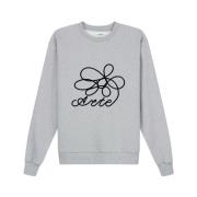 Geborduurde Bloem Logo Crewneck Sweater Arte Antwerp , Gray , Heren