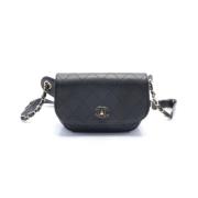 Pre-owned Leather shoulder-bags Chanel Vintage , Black , Dames