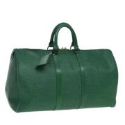 Pre-owned Leather travel-bags Louis Vuitton Vintage , Green , Dames