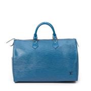 Pre-owned Leather handbags Louis Vuitton Vintage , Blue , Dames