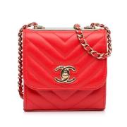 Pre-owned Leather crossbody-bags Chanel Vintage , Red , Dames