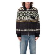 Gebreid Patroonjack Zwart Groen Sacai , Multicolor , Heren