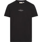 Zwarte Katoenen T-shirt Regular Fit Calvin Klein , Black , Heren