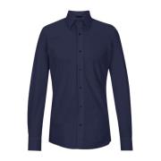 Slim Fit Jersey Shirt Blauw Hank Hugo Boss , Blue , Heren