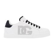 Witte lage sneakers van leer met veters Dolce & Gabbana , White , Here...