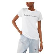 Logo T-shirt Vrouwen Herfst/Winter Collectie Calvin Klein Jeans , Whit...