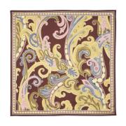 Bordeaux Paisley Print Zijden Sjaal Etro , Multicolor , Dames