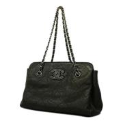 Pre-owned Leather chanel-bags Chanel Vintage , Black , Dames