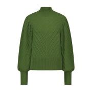 V-Detail Trui Pullover Tramontana , Green , Dames